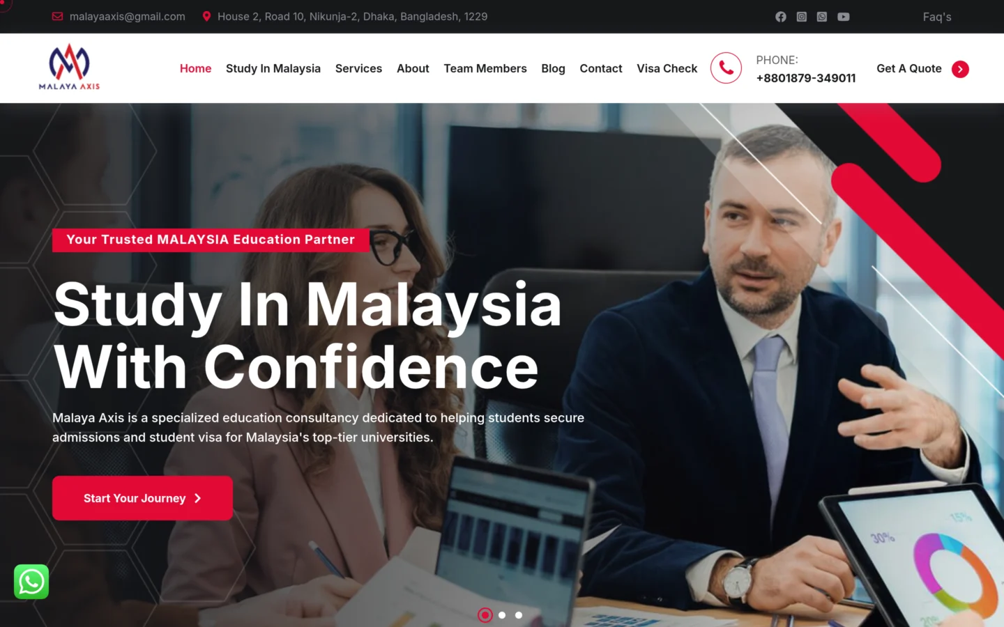 Screenshot of the Malaya Axis website